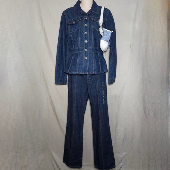 DKNY Jeans Denim Pant Suit Set - Picture 1 of 7